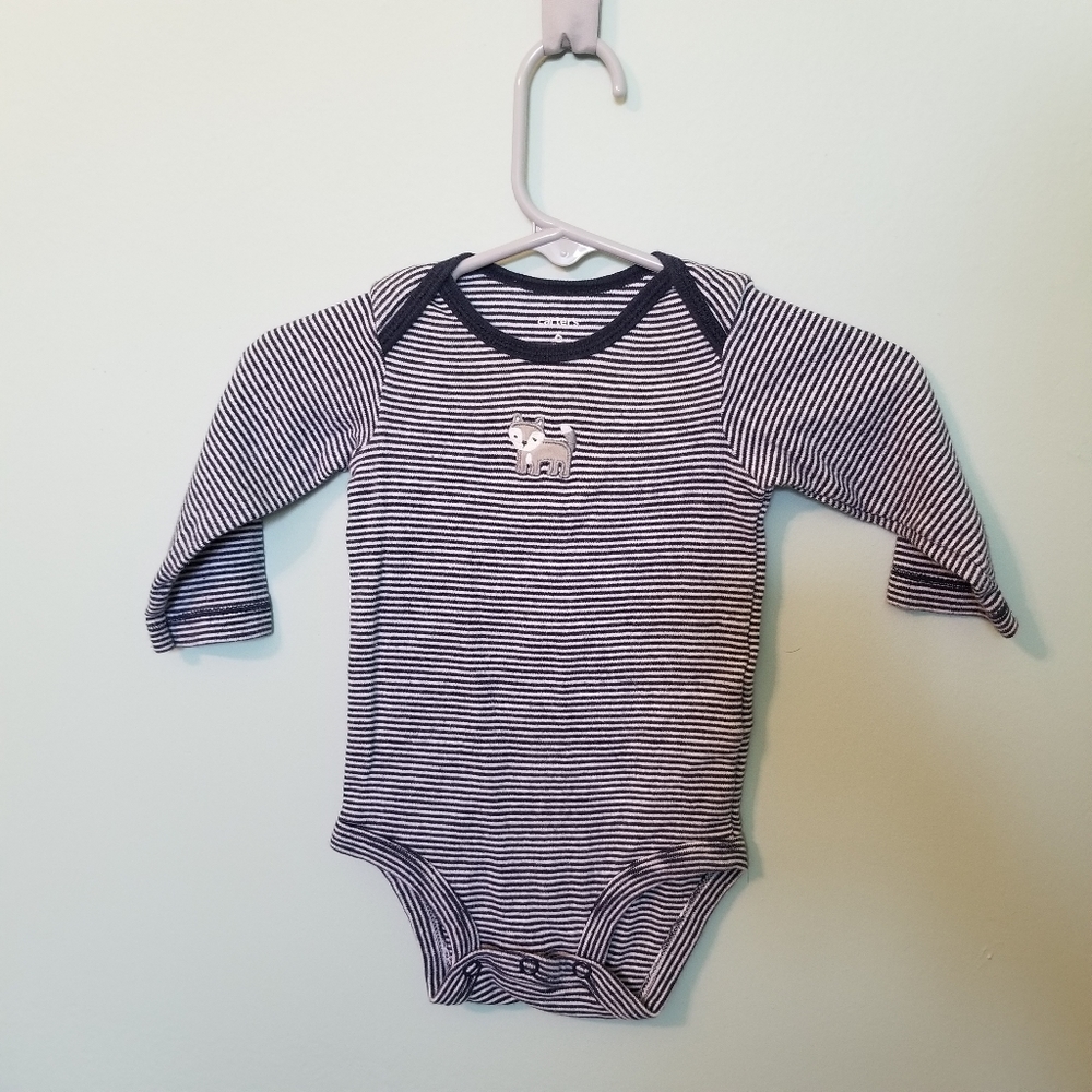 CARTERS little husky stripped onsie